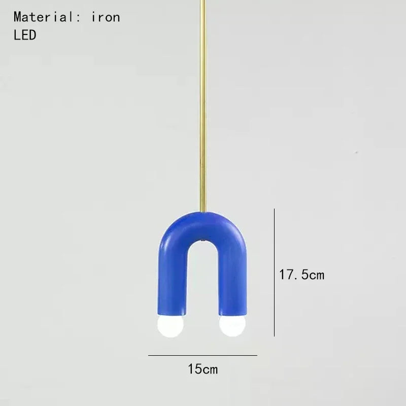 Colorful pendant lights Simple geometric linear pendant light fixture Hotel Restaurant suspension luminaire Bar hanging lights