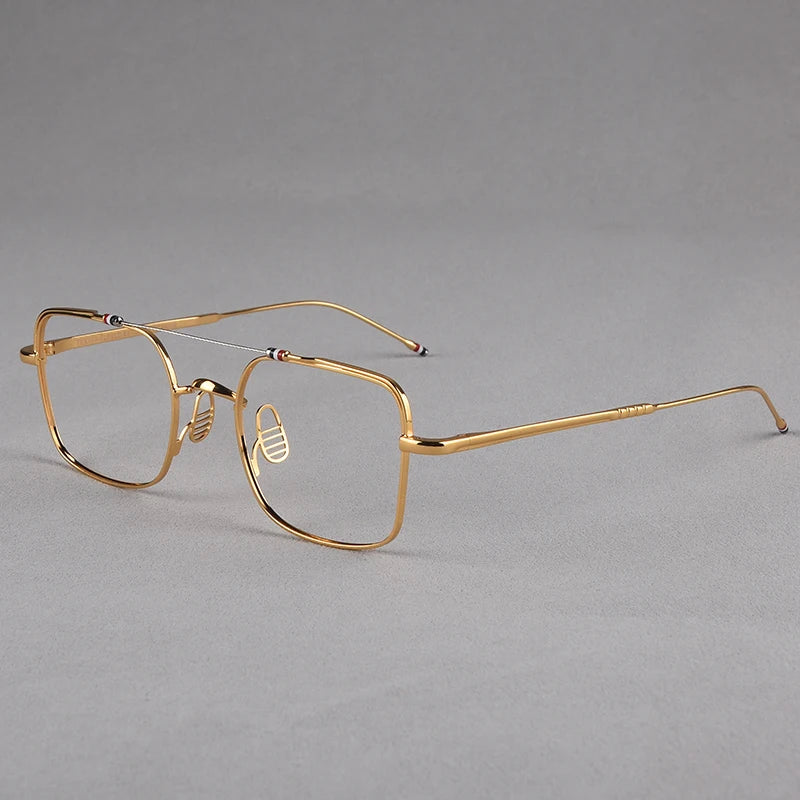 Double-beam Square Spectacle Frame TB909 Pilot Women's Glasses Frames Pure Titanium Eyeglass Frames Men's Glasses Frames Fashion