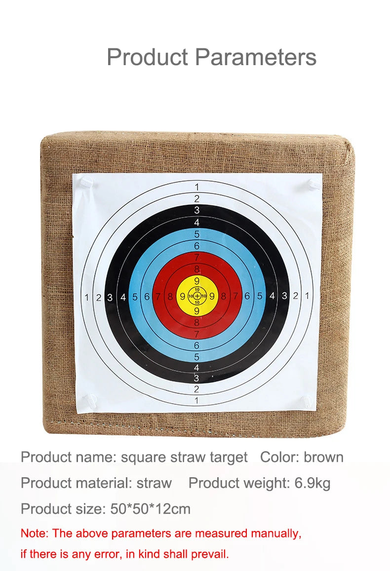 Archery Target Grass Square Target For Backyard - 20inch Bow Archery and Arrows Block Straw Target For Compound Recurve Bow Shoo