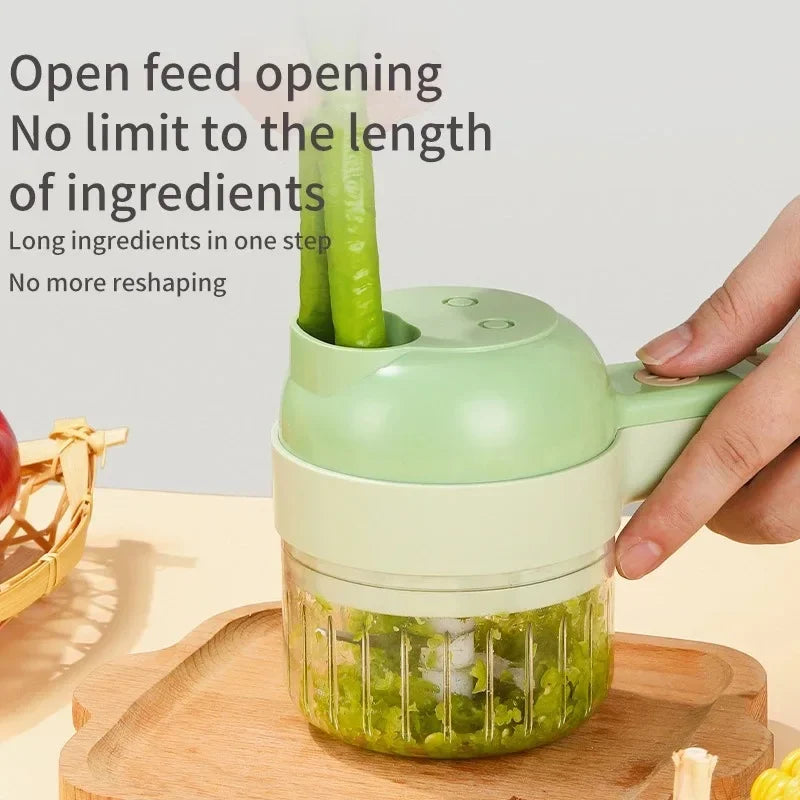 4-in-1 Handheld Fully Automatic Electric Vegetable Slicer, Peeler, Portable Multi-functional Kitchen Tool Blender, Wall Breaker