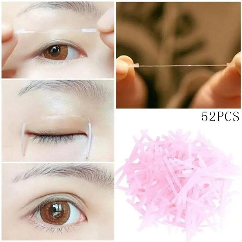 52Pcs Double Sided Super Stretch Invisible Double Eyelid Tape Makeup Tools Big Eyes Eyelid Stickers