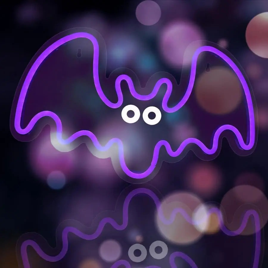 Bat Neon Sign Halloween Wall Decoration Neon Light Led light Sign USB Powered For Halloween Party Bar Wall Decor Gift for family