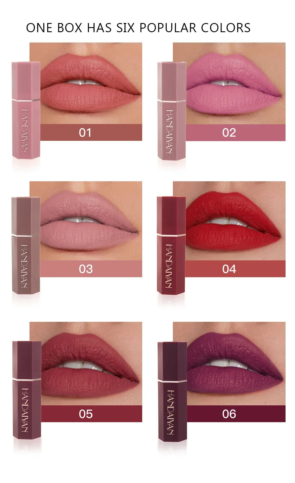Long Lasting Velvet Matte Lipstick Waterproof Non-stick Cup Lip Sticks Sexy Nude Brown Red Pink Lipsticks Women Makeup Cosmetics