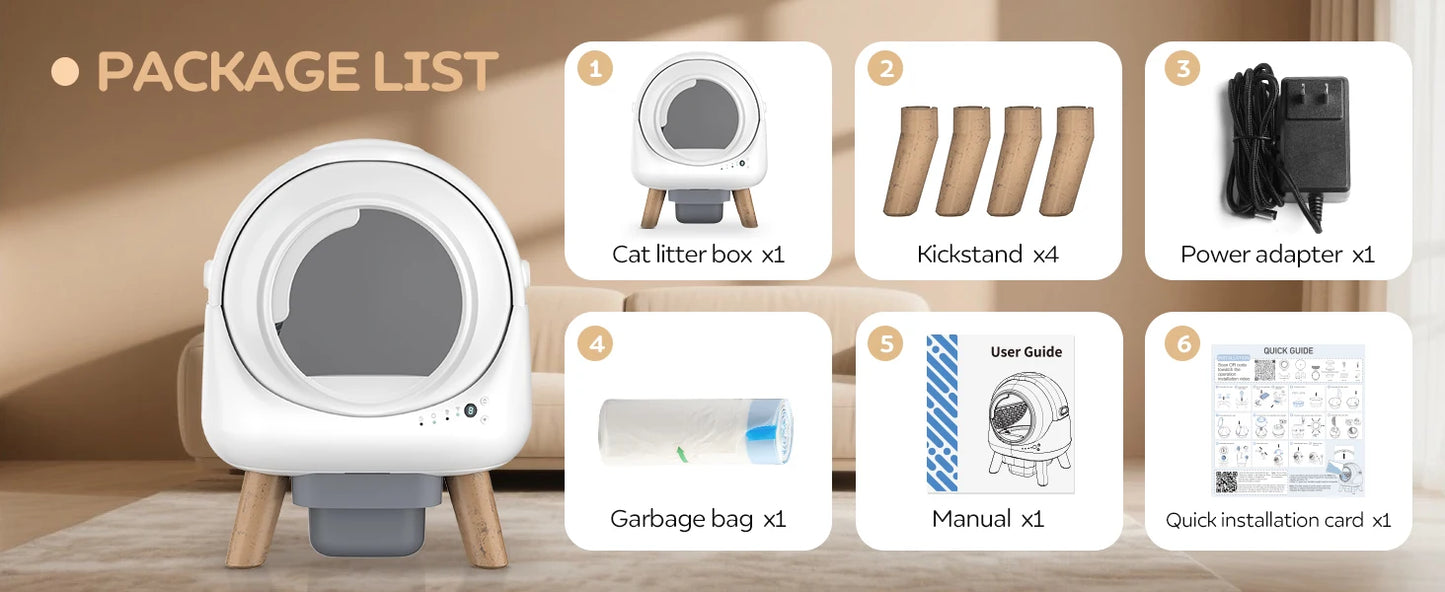 Self Cleaning Litter Box for Multiple Cat Smart Cats Toilet Robot with APP Control Fully Automatic Cleaning Cat Litter Box