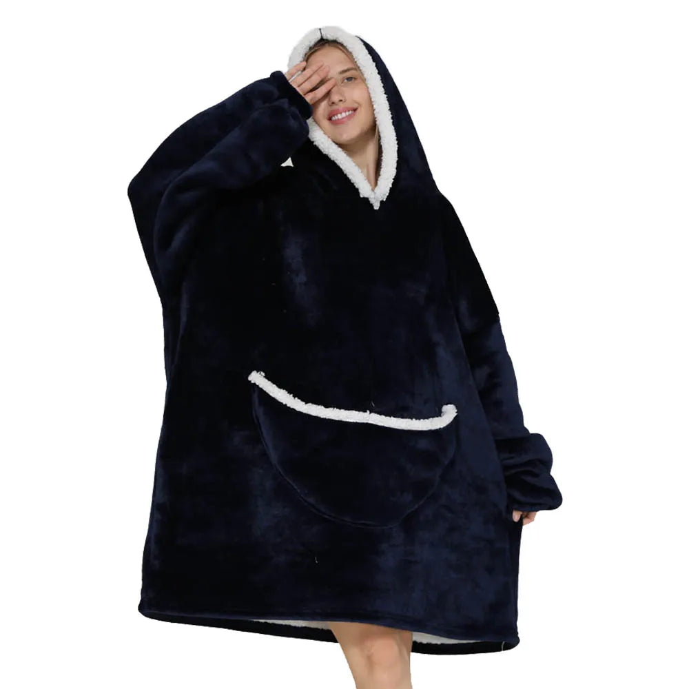 Oversized Blanket Hoodie with Big Pockets for Women Christmas Sweaters Hooded Cute Wearable Fleece TV Blanket for Couple Hoodies