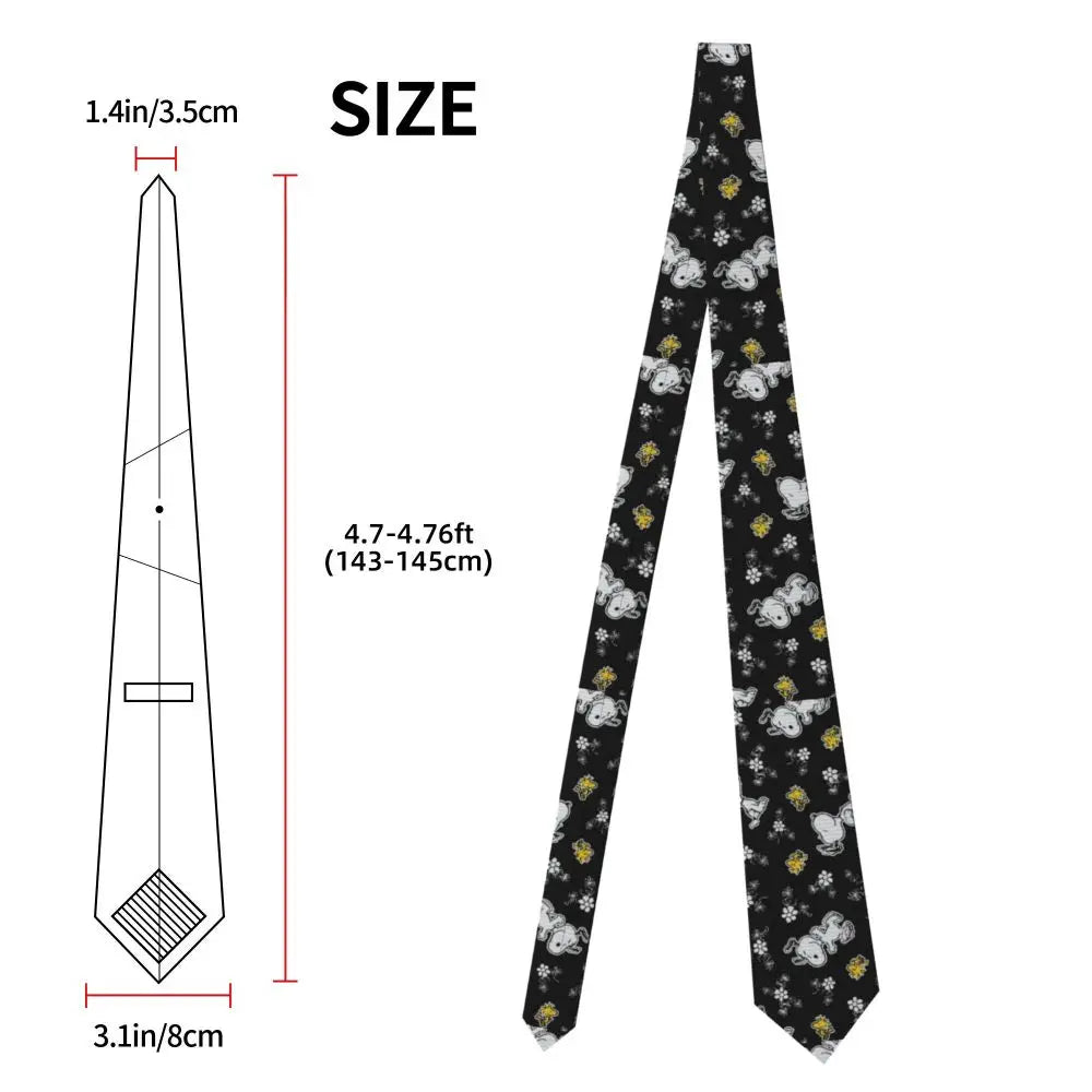 Personalized Fashion S-Snoopys Neckties Men Silk Cartoon Office Neck Tie