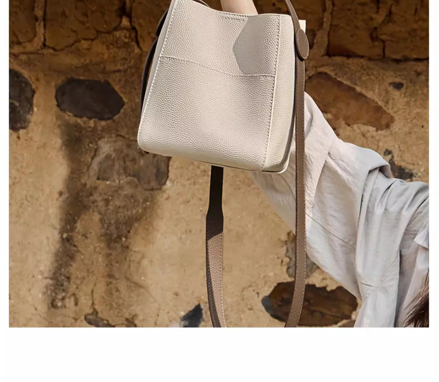 Women's Bags 2026 New Trendy High-End Fashion Small Bucket Bag Women's Crossbody Bag Women's Genuine Leather Handbag