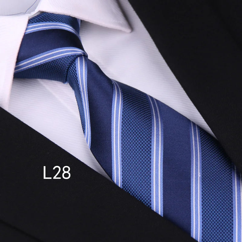 High Quality 100% Real Silk Tie For Men's Business Banquet Formal Shirt Accessories With Fashionable Striped Pattern 8CM Necktie