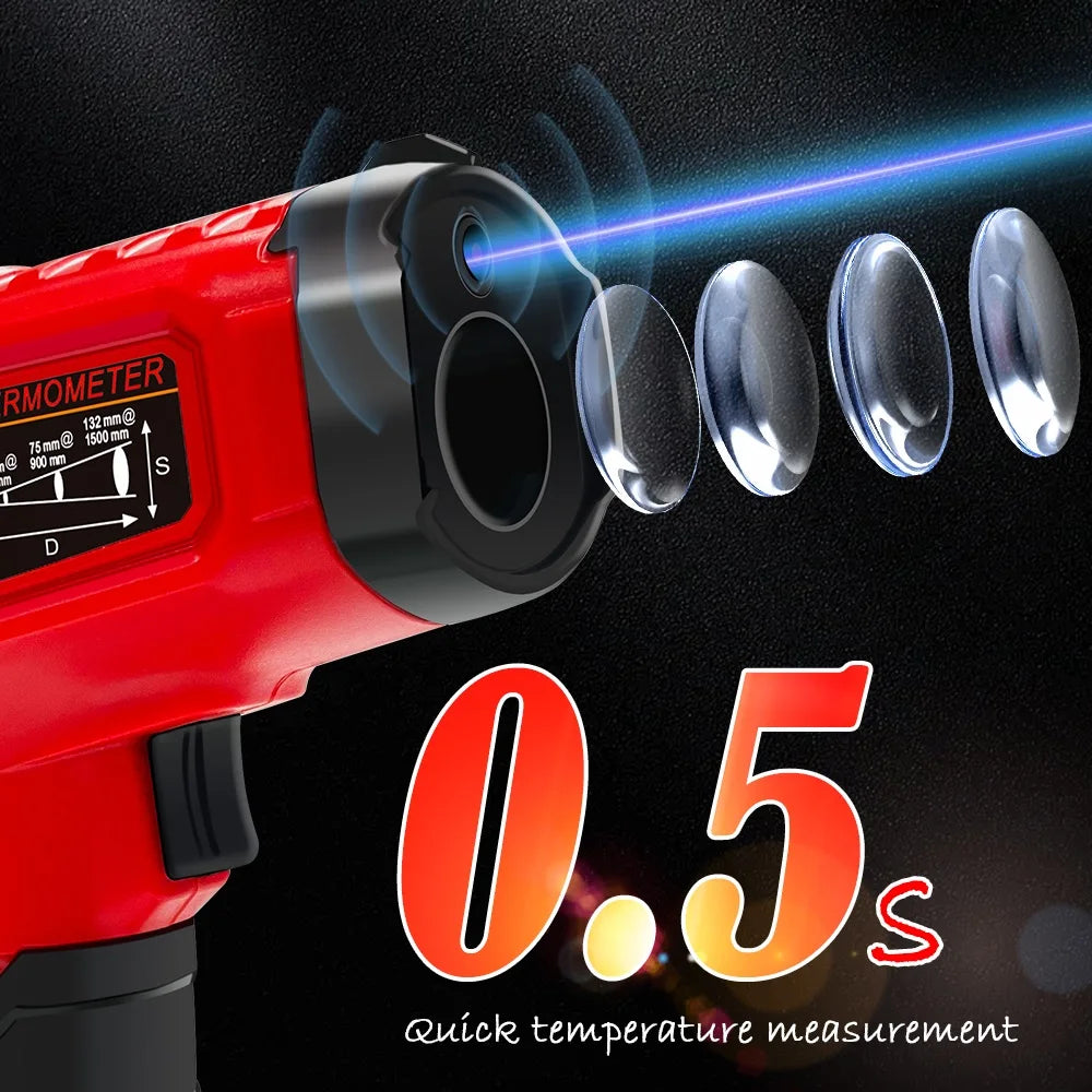 TOOLTOP ET6530C -50°C-600°C Handheld Digital Thermometer Laser Backlight Display Industrial Thermometer For Kitchen Outdoor Car