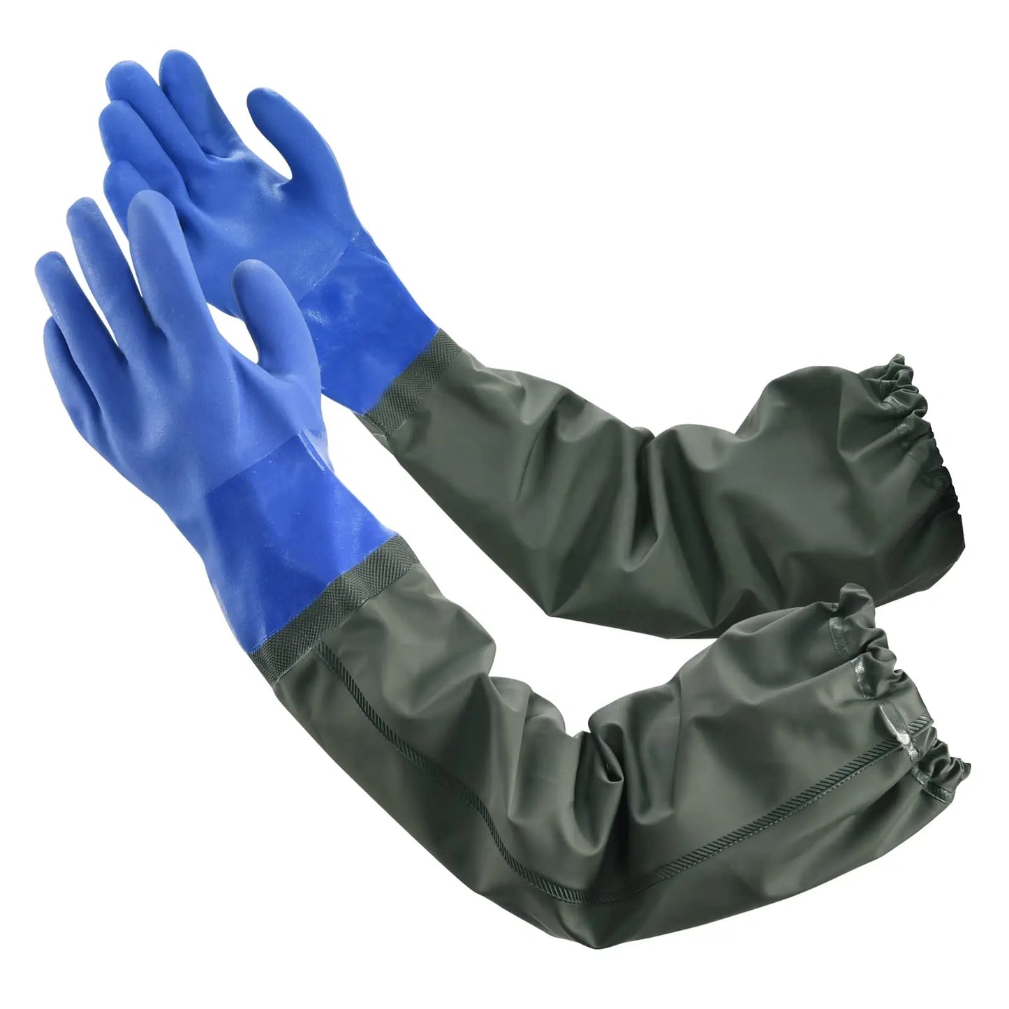1Pair Long waterproof gloves, long chemical gloves Household cleaning, gardening work，reusable, padded cotton lining/acid and oi