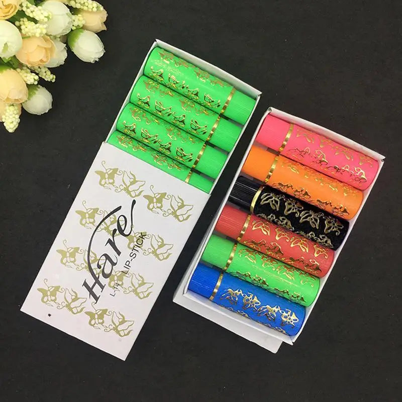 Waterproof Lipstick Sexy Lip Stick Matte Velvet Lipstick Color Mood Changing Long Lasting Moisturizing Lipstick Makeup 6Pcs/Set
