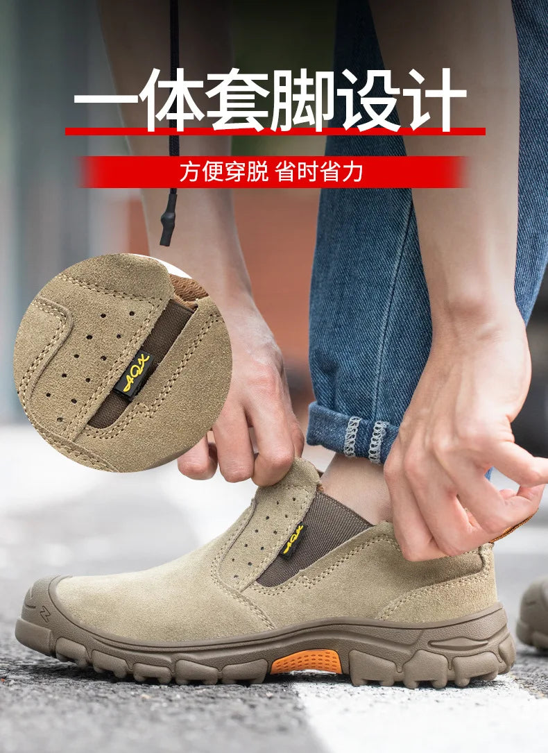 Men's work shoes  anti impact, anti puncture, steel wrapped head, electric welder  step on safety shoes  insulation