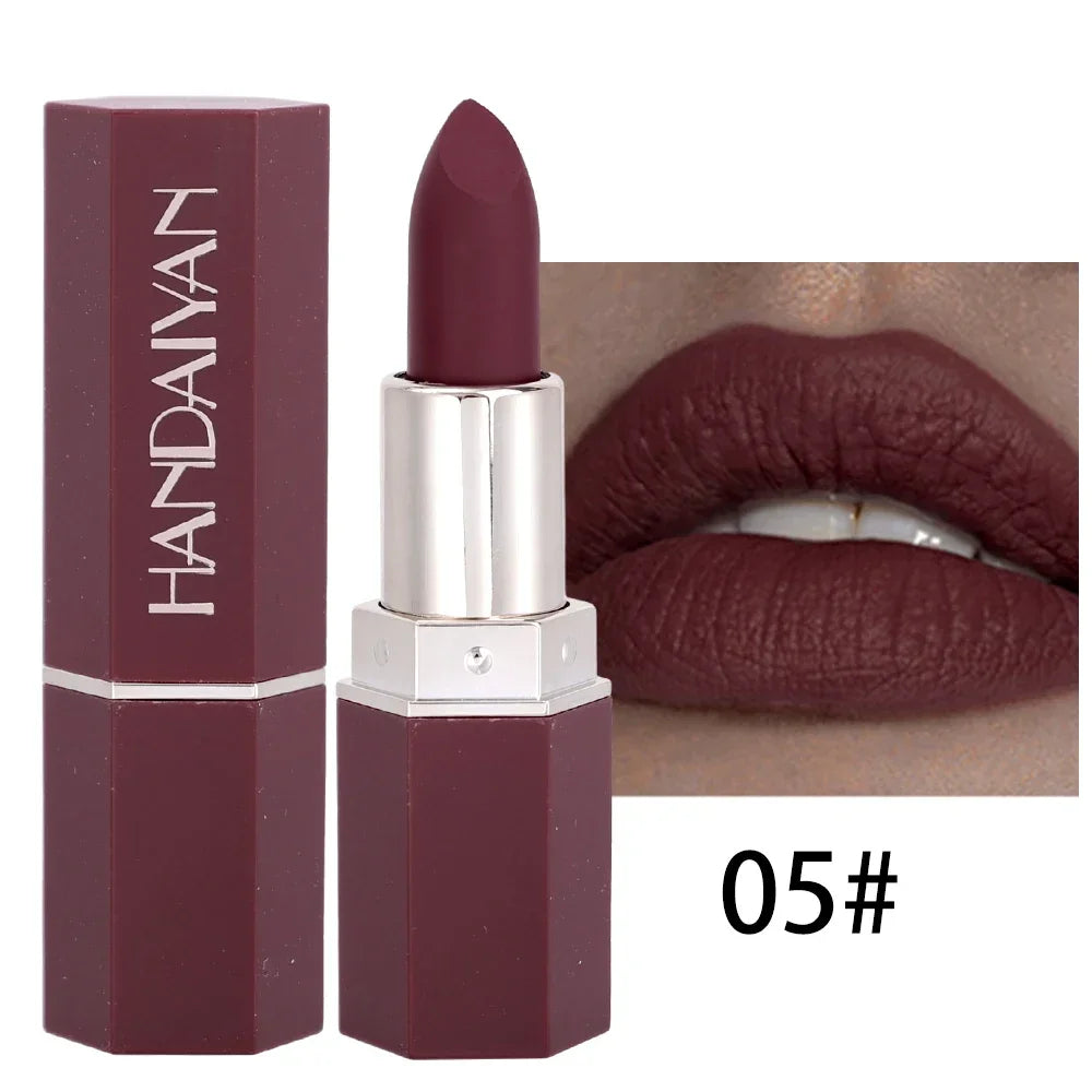 Long Lasting Velvet Matte Lipstick Waterproof Non-stick Cup Lip Sticks Sexy Nude Brown Red Pink Lipsticks Women Makeup Cosmetics