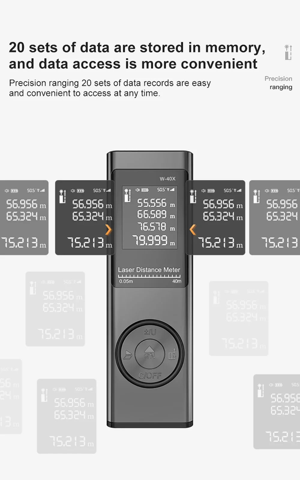 Mini Laser Rangefinder Laser Tape Measure Digital Laser Distance Meter Angle Measure Range Finder Portable Construction Tool