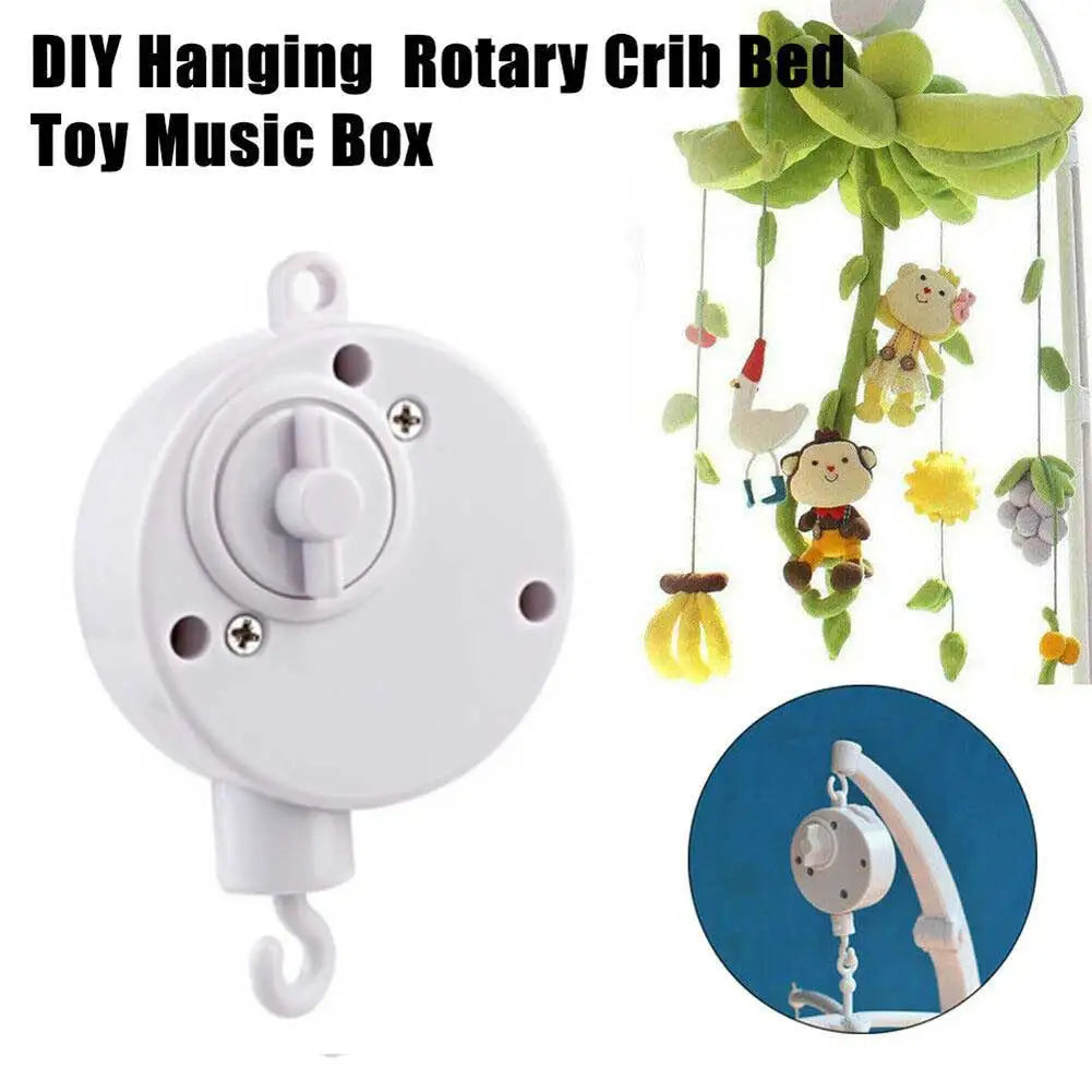 Infant Bell Rotary Wind-up Music Box Baby Mobile Crib Bed Bell Windup Movement Music Box Machine Nursery Decoration