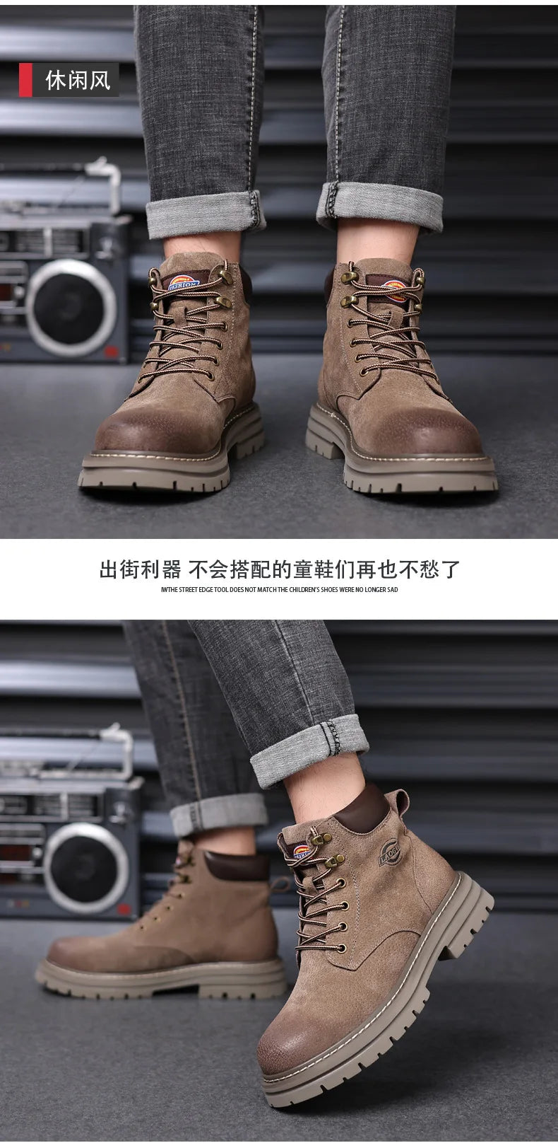 Genuine Leather Men Boots Outdoor Casual Shoes for Men Platform Boots Ankle Boots High Quality Men Shoes Male Moto Shoes
