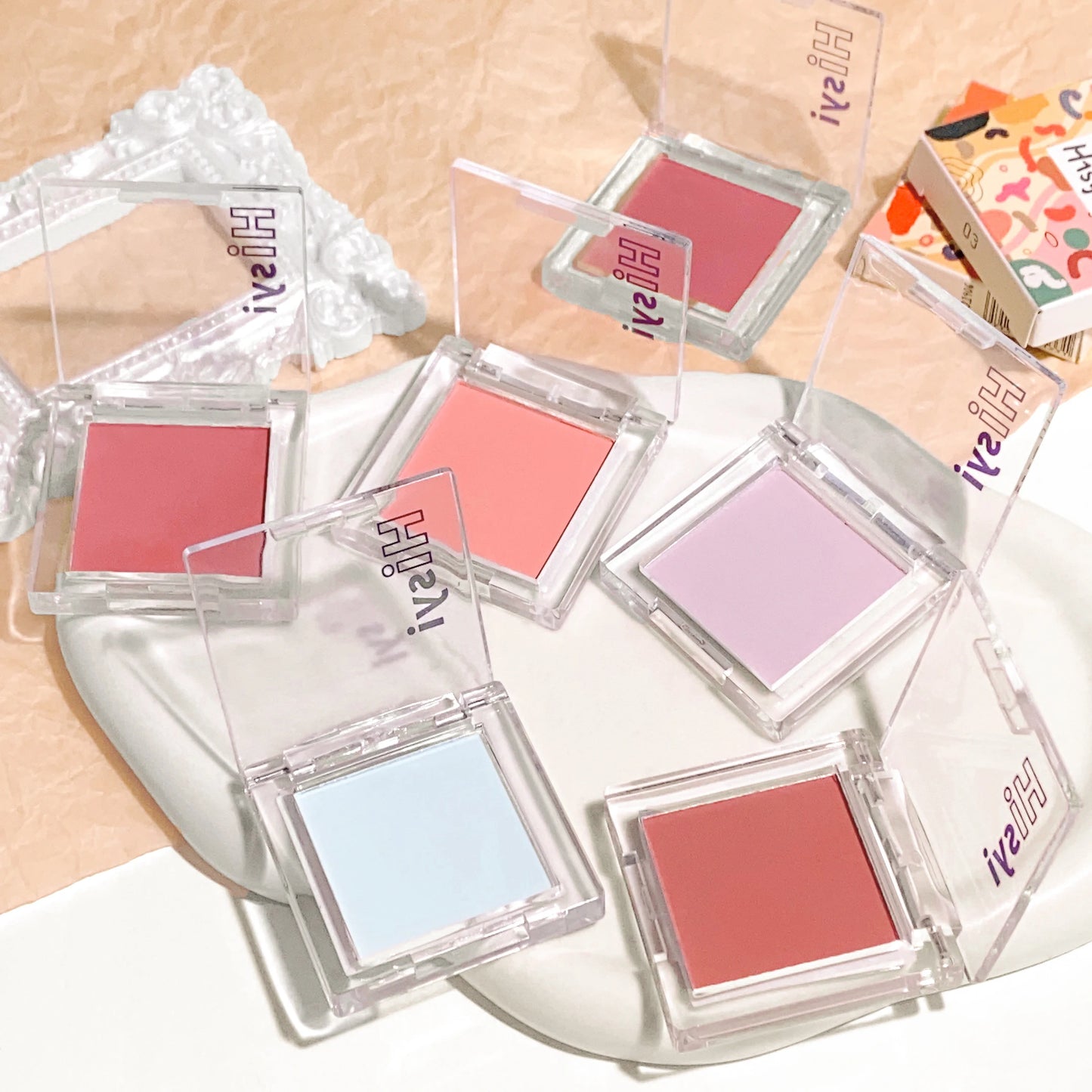 HISYI monochrome blush brightens matte nude makeup natural highlight repair three-dimensional eye shadow makeup
