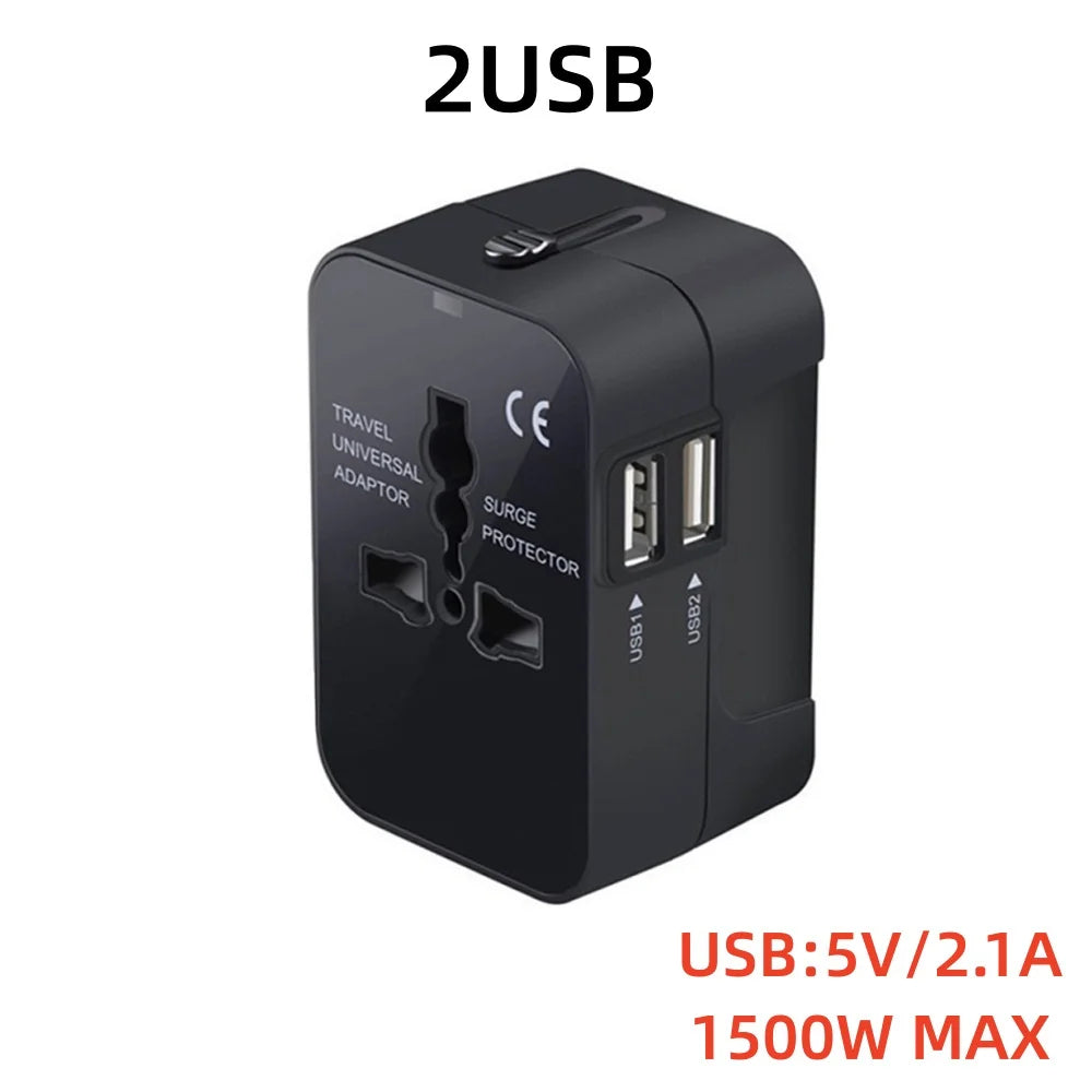 Global Conversion Plug Travel Conversion Socket Dual USB Port EU UK US AU AC Power Charger Universal Adapter Outlet Converter