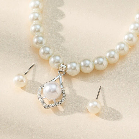 Classic Fashion Pearl Earrings Necklace Beaded Choker Pearl Pendant Necklace 100% brand new quality Classic fashion design