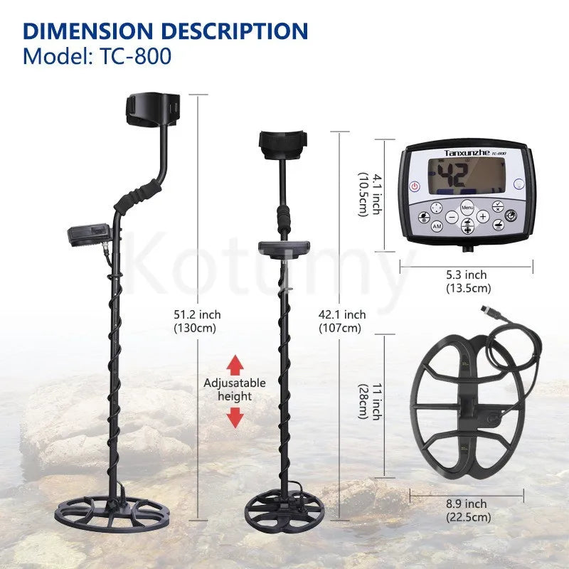 Metal Detector, Underground Depth Waterproof Scanning Gold Detector