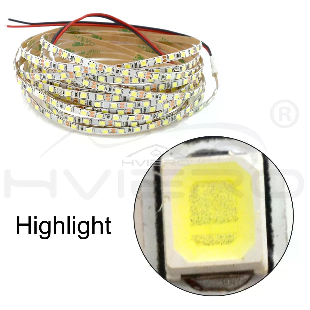 5M 600LEDs LED Strip 2835 DC12V 120LEDs/M Flexible Light Belt Led Ribbon Tape Home Decoration White Blue Red Green Lamp Strips