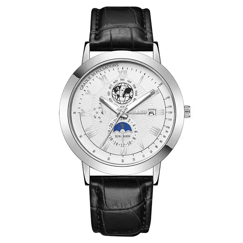 Men watches Wholesale Earth Date Wristwatches Leather Strap Quartz Watches for Men cheap men watch