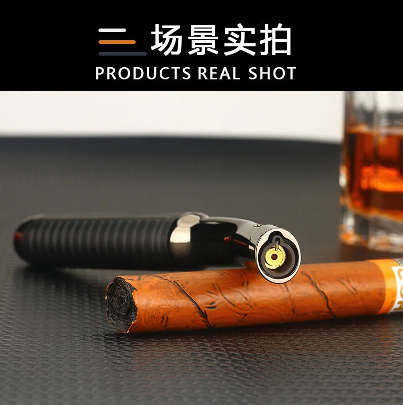 Jet Windproof Lighter Gas Spray Gun Cigar Lighter Outdoor Barbecue Kitchen Ignition Welding Turbo Lighter High Temperature
