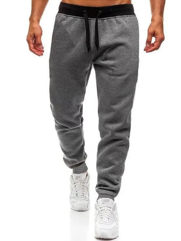 Autumn and winter Men Warm Casual Pants Fitness Sportswear Tracksuit Bottoms    Trousers Black Gyms Jogger Pants