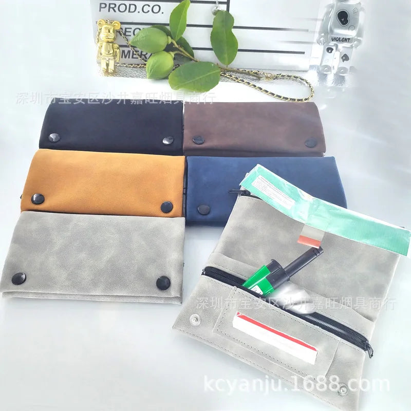 Smoking Pipe Cigarette Rolling Papers Storage Bag Tobacco Pouch Bag Wallet Bag Tobacco Herb Bag Pouch Case for Cigarets Accessor