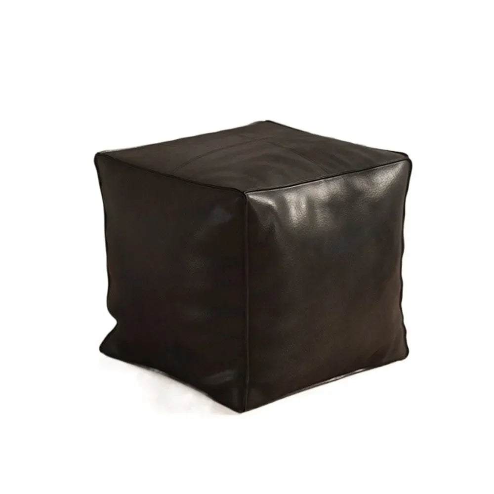Foot Rest Non-Slip Storage Stool Waterproof Large Capacity PU Leather Ottoman Stackable Square Leather Pouf Tatami 발받침대 스툴