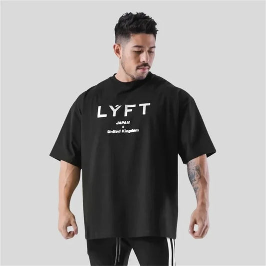 Men's Cotton Short Sleeved T-shirt Oversized T-shirt Loose Casual Fashion Gym Training and Sports Summer Novelty