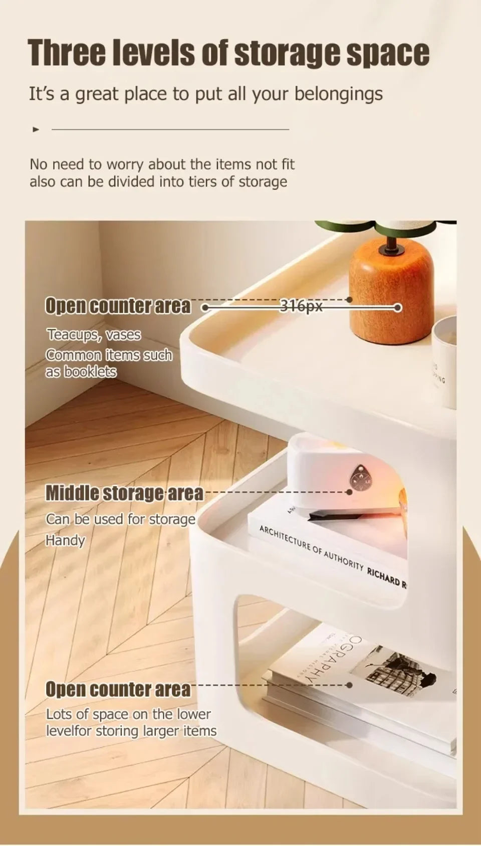 Light Luxury Sofa Table Solid Color Bookshelf Living Room Small Coffee Table Bedroom Simple Bedside Table Creative Computer Desk