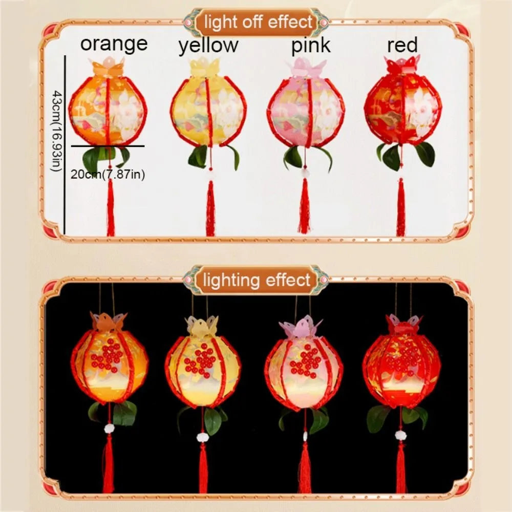 Rabbit Pomegranate Lantern Glowing Chinese Style Mid-Autumn Lanterns Handmade DIY Handheld Lanterns Mid Autumn Festival