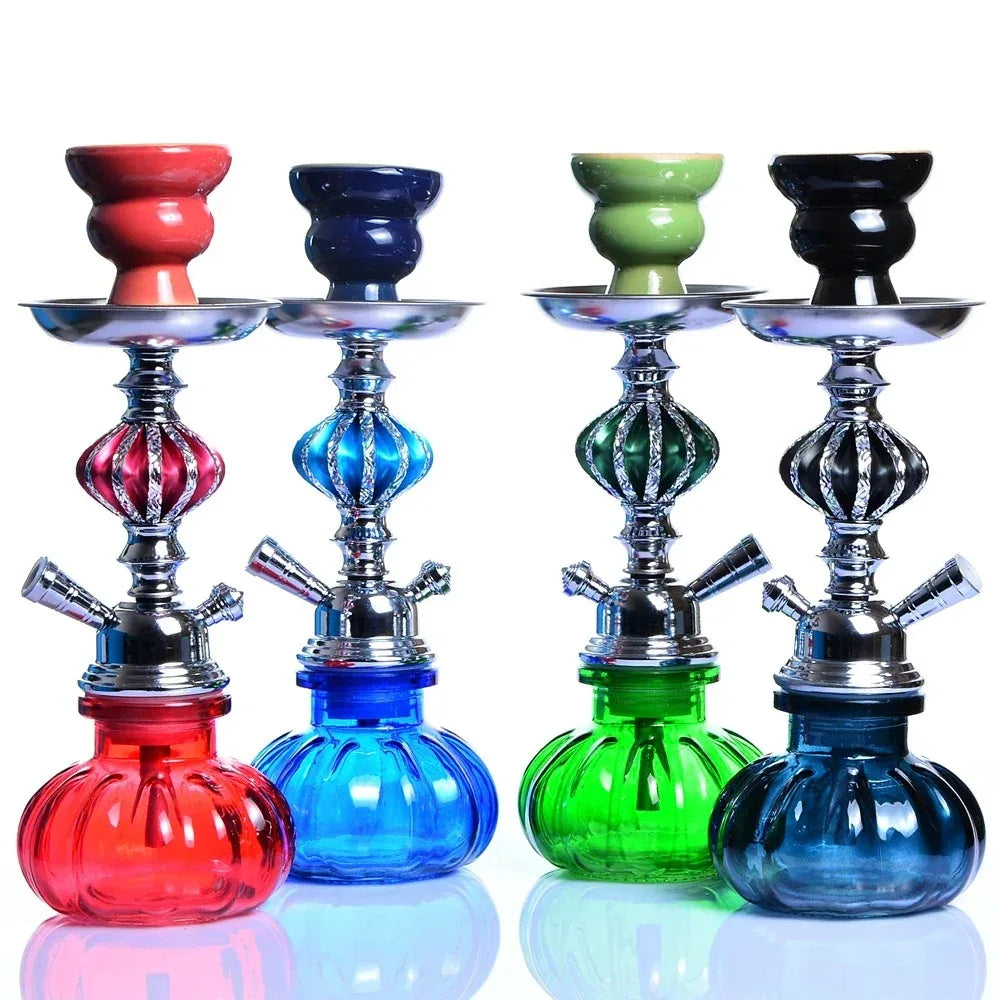 Glass Hookah Shisha Pipe Kit with Ceramic Bowl Leather Hose Charcoal Tong Water Pipe Chicha Sheesha Narguile Shisha Hookah