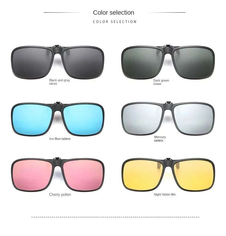 Polarized Flip Up Clip on Sunglasses for Driving Dark UV400 Photochromic Anti Glare Lens MyopiaSun Glasses Car Driver Очки