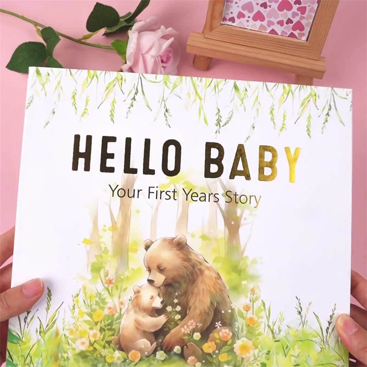 Baby Memory Book Baby Book Keepsake First 5 Years Record Milestones Photos Baby Shower Gift 100 Pages Scrapbook Photo Album