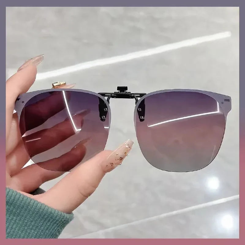 Clip On Sunglasses Gradient Polarized Glasses Clip For Myopia Eyeglasses Uv400 Goggles Men Fishing Driving Night Vision Glasses