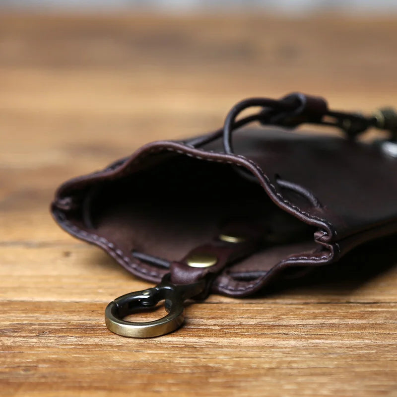 Genuine Leather Key Bag  First-layer Cowhide Coin Purse Simple Waist Bag Creative Lucky Bag Card Bag