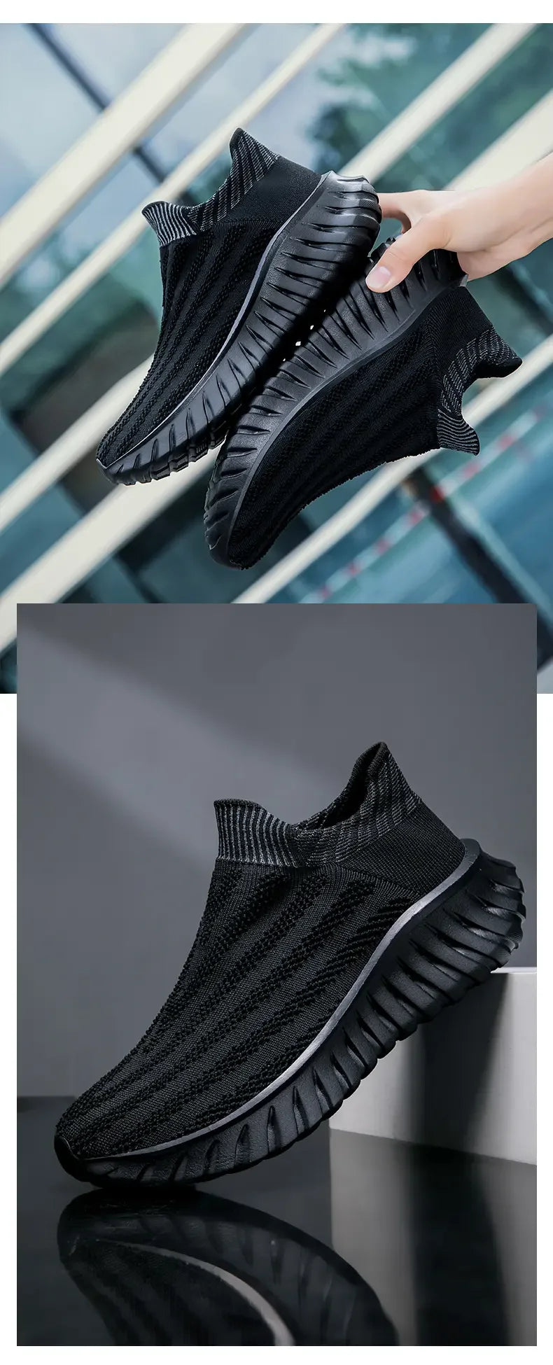 Men's One Foot Walking Shoes Anti Slip Running Shoes, Breathable Thick Soled Shoe Lightweight Fitness Casual Sneakers for Women