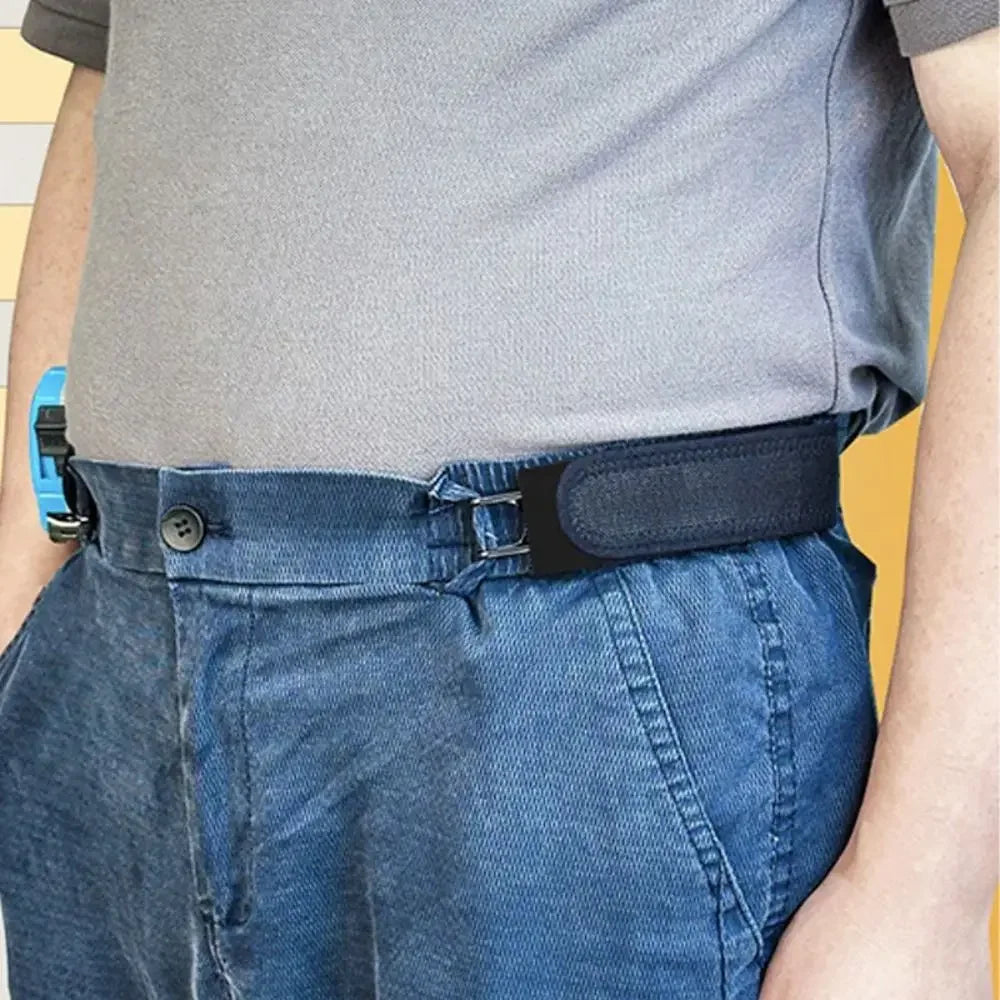 Buckleless Belt Hook Adjustable Metal Hook Elastic Belt Unisex Buckle-Free Invisible Waist Belt Closure for Outdoor Work EDC