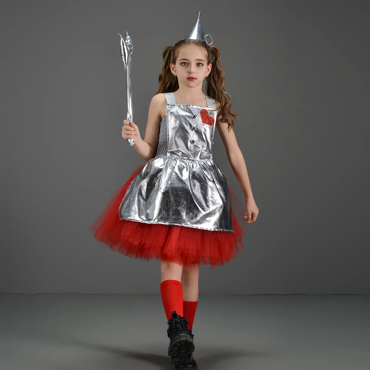 Kids Girls Halloween Costume Wizard of Oz Scarecrow Tin Man Lion Witch Princess Tutu Dress Role Play Party Stage Dress Outfit