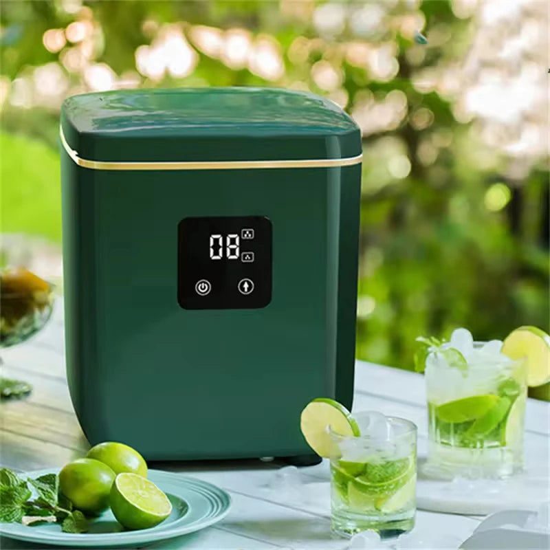 160W Mini Ice Maker - Automatic Home & Commercial Use, Fast Ice Making, Stainless Steel, Easy Clean, for Tea Shop & Bar