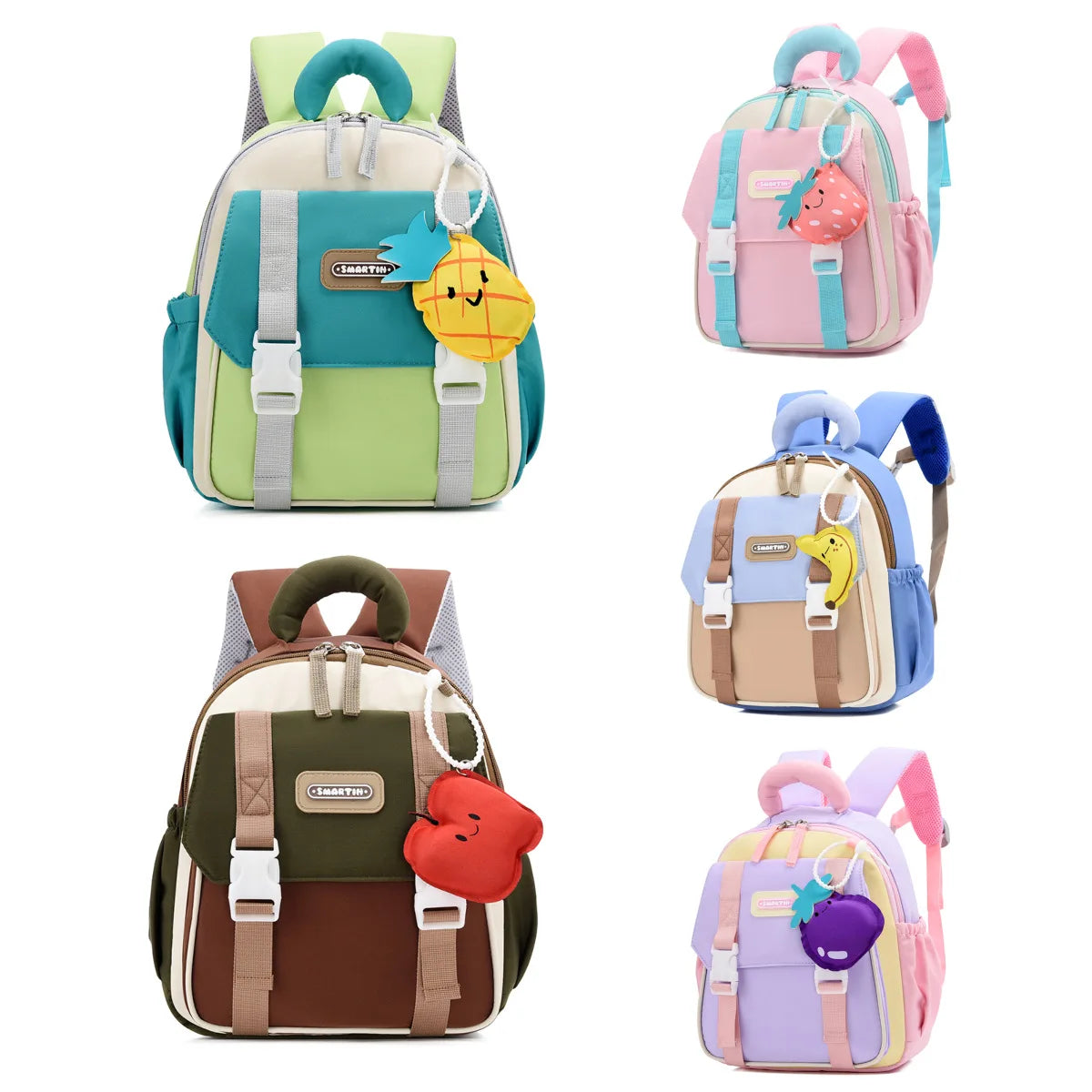 New Large-capacity Backpack Children Kindergarten Backpack Boys Girls Kids Load-reducing Color-blocking Double-shoulder Bag