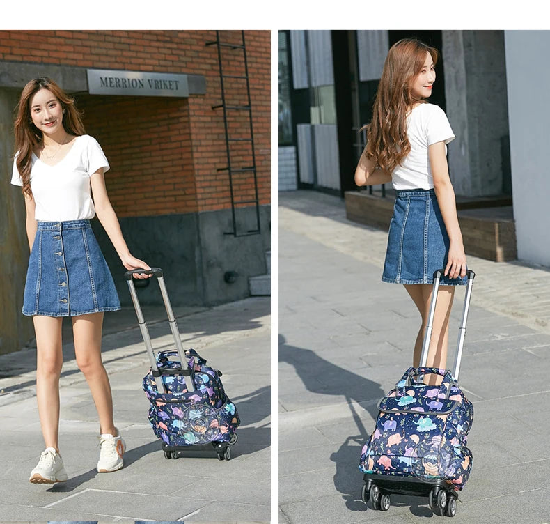 Large Capacity Tote Bags For Women Shoulder Side Bag Fashion Space Shopper Shopping Bags Cute Ladies Tote Trolley Bag Waterproof