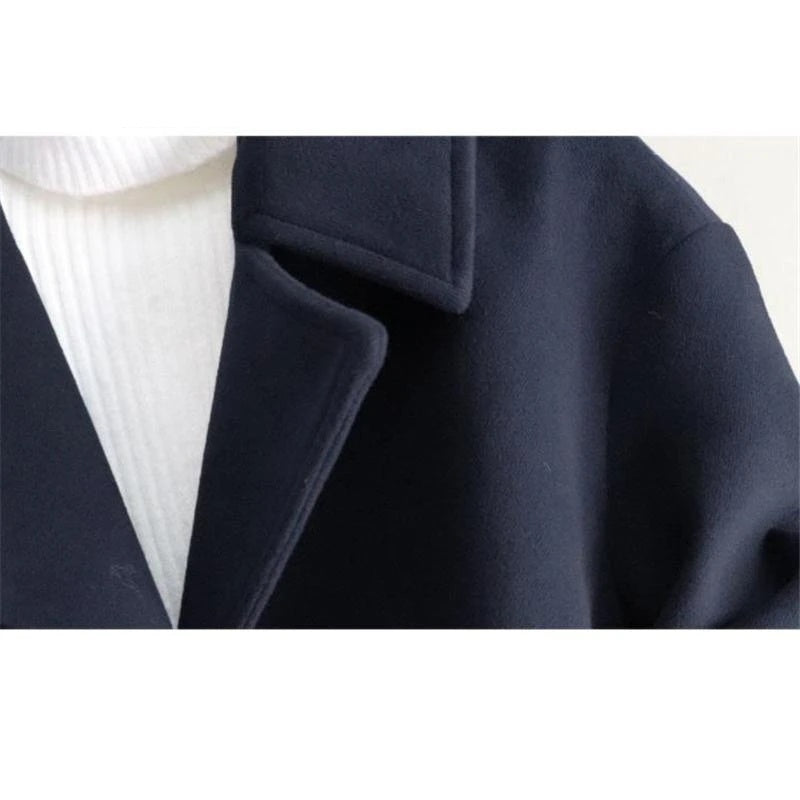 Fashionable Double Breasted Suit Collar Cardigan Wool Jacket for Women's Coat 2023 Autumn and Winter New Wool Coat for Women