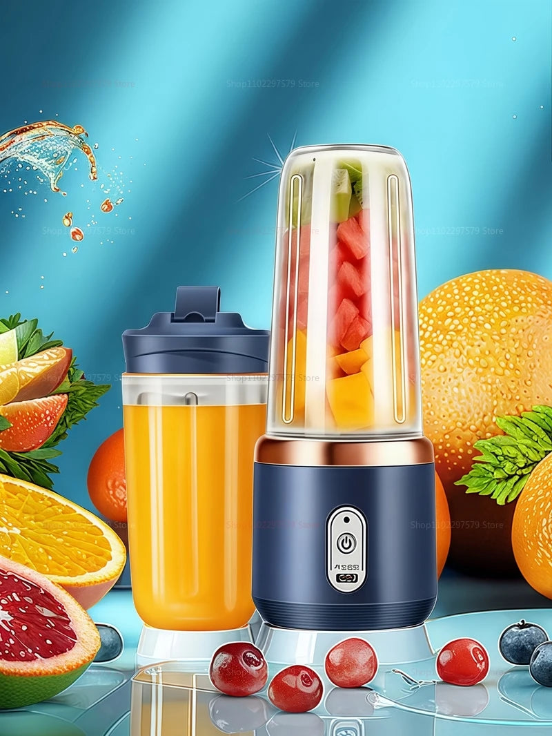 Household Electric Juicer Cup 6 Blades Blender Milkshake Machine USB Portable Blender Mixing Milkshake Mini Fresh Juice Blender