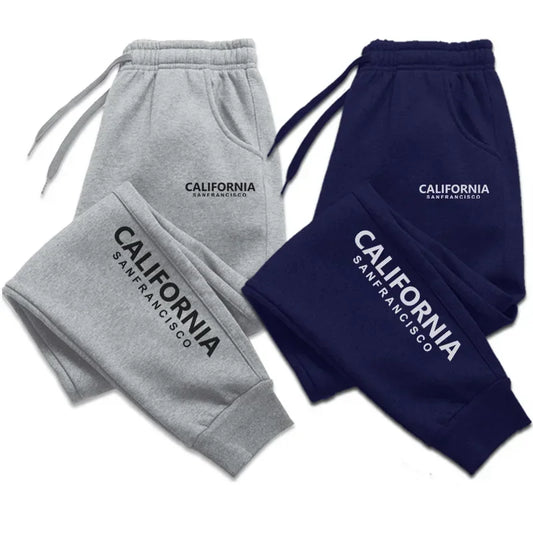 Men's Fashion Printed Long Pants for Autumn/Winter, Casual Sportswear Pants, Undergarment, Running and Fitness Training Pants