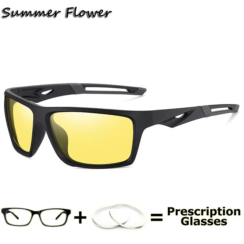 Polarized Myopia Sunglasses Oversize Big Curve Men Sun Glass Digital Progressive Sport Style Prescription Eyeglasses