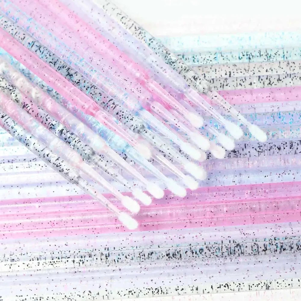 100pcs Eyelash Cleaning Brushes Micro Cotton Swab Individual Removing Makeup Brush Eyelashes Microbrush For Beauty Clean Tools