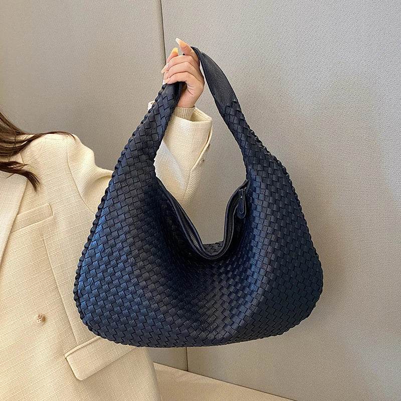 Woven Tote Bag for Women Large Woven Handbag Soft Leather Shoulder Bags Work Shopper Travel Tote Bags Luxury brand Lady Satchel